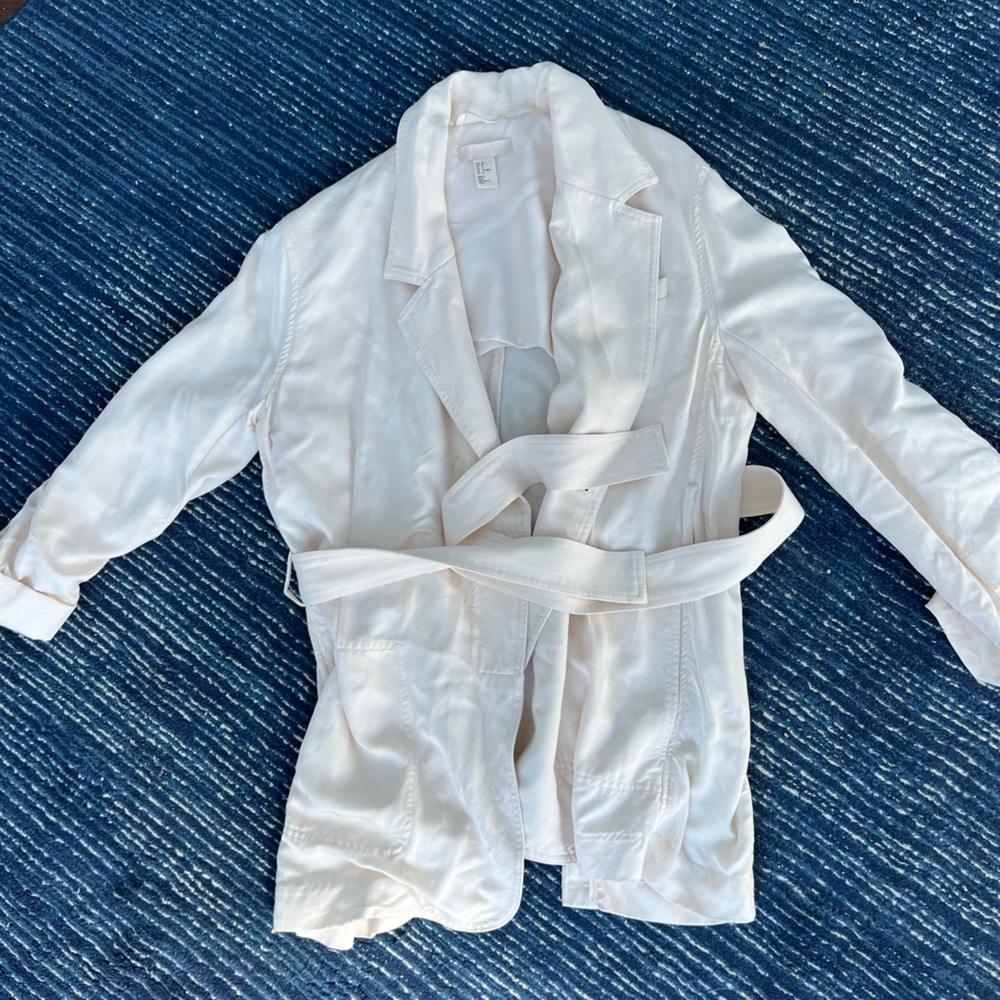 H&M tie blazer cream